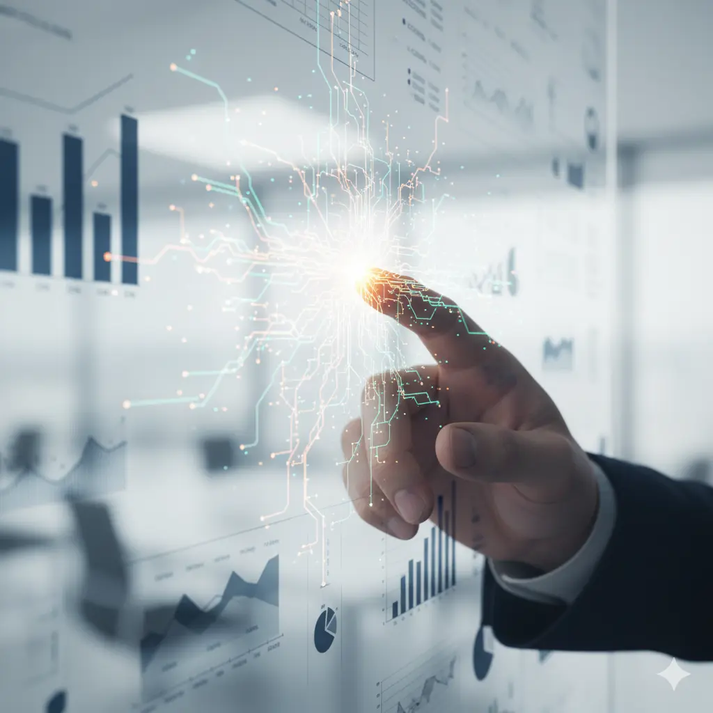 AI brain with interconnected data points